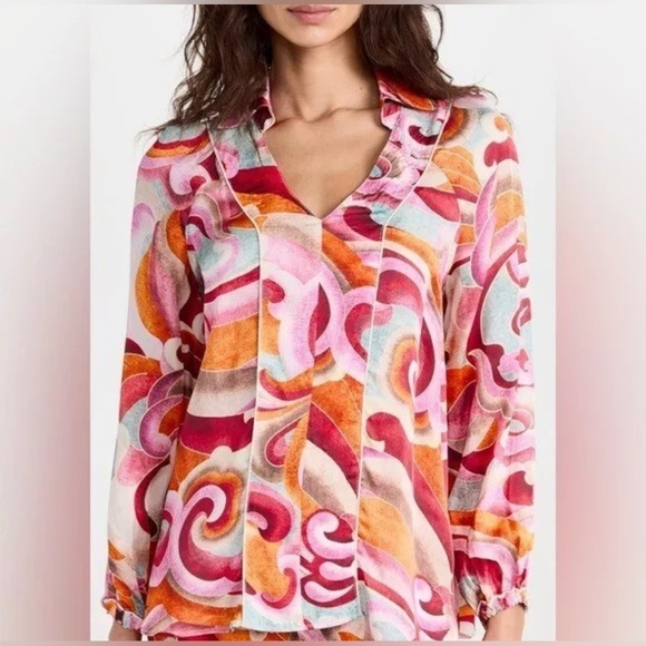 CHUFY Fuli Blouse Hem Orange Oversized Fit Size XS